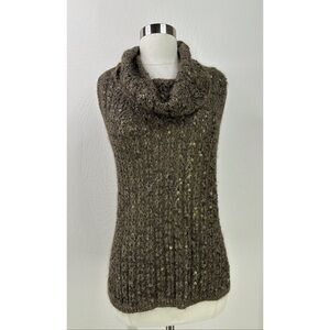 Ellen Tracy Silk Sequin Sleeveless Cowl Neck Sweater
